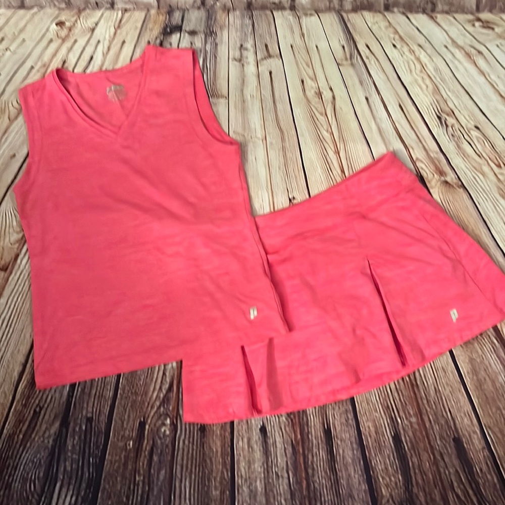 Cute Pink Colored Tennis Skirt Set